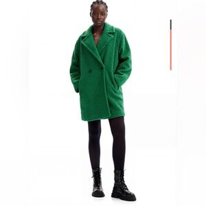 Desigual Vibrant Green Teddy Jacket